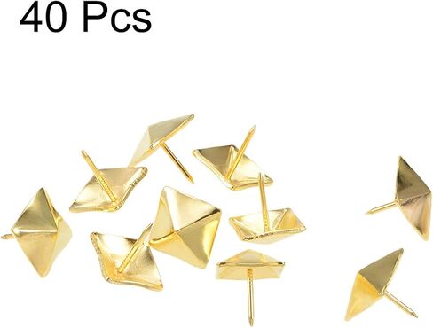 uxcell Upholstery Nails Tacks 12mm Square Head Antique Furniture Nails Pins Gold Tone 40 Pcs in Saudi Arabia