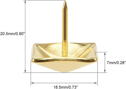 uxcell Upholstery Nails Tacks 12mm Square Head Antique Furniture Nails Pins Gold Tone 40 Pcs in Saudi Arabia