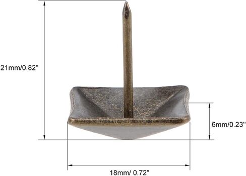 uxcell Upholstery Nails Tacks 12mm Square Head Antique Furniture Nails Pins Gold Tone 40 Pcs in Saudi Arabia