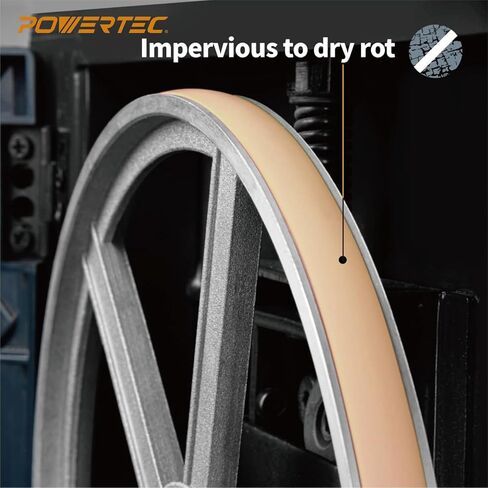 POWERTEC 93-1/2 Inch Bandsaw Blades with 14 Inch Band Saw Tires, 1/4" x 6 TPI Band Saw Blades 1PK with 14" x 1" x 0.95" Bandsaw Tires 2PK, Band Saw Accessories for JET, Grizzly and Powermatic (13703) in Saudi Arabia
