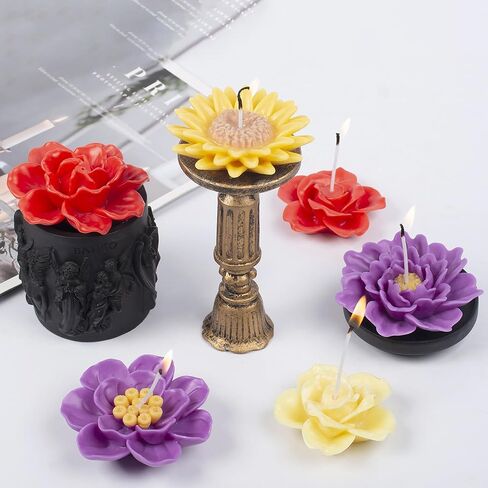 Flower Candle Mold 3D Flower Mold Peony Mold Flower Resin Mold Clay Mold Jewelry Resin Casting Mold Candle Making Molds Craft Supplies 3D Mold Silicone Mold for Resin Casting Mold in Kuwait