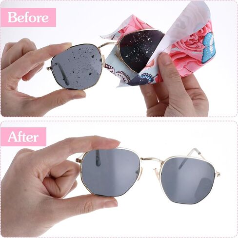 6Pcs Microfiber Cleaning Cloths, Elegant Flower Design Glasses Cleaning Cloths, 6.3 x 6.3 Inches Soft Eye Glasses Cleaner Wipes, Thickened Clean Cloths for Eyeglasses Camera Lens Phone Screens in Saudi Arabia