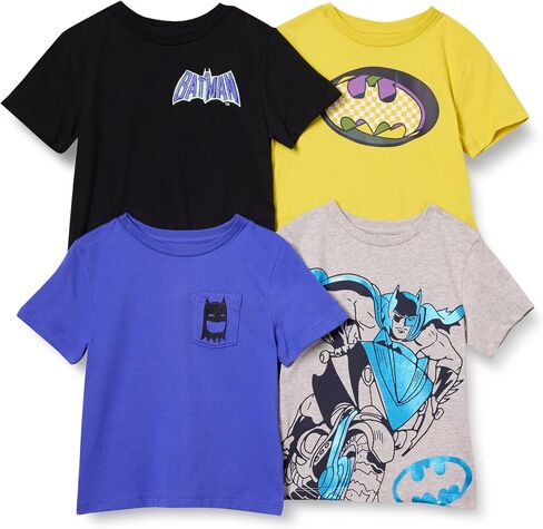Amazon Essentials DC Boys and Toddlers' Short-Sleeve T-Shirts, Pack of 4 in Saudi Arabia