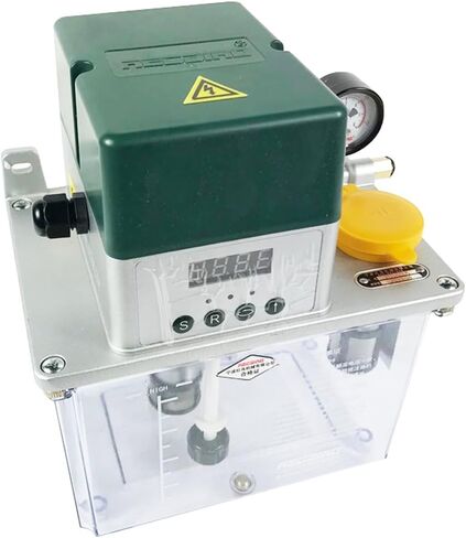 INTBUYING 110V Automatic Lubricating Oil Pump with Pressure Gauge, CNC Oil Pump with 3L Reservoir Capacity for Punching Lathe Cutting Milling Machine in Saudi Arabia