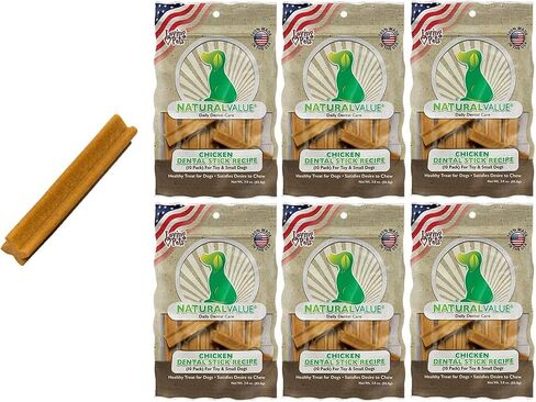 Loving Pets 60 Count Natural Value Chicken Dental Sticks for Small/Toy Dogs, Made in The USA in Saudi Arabia