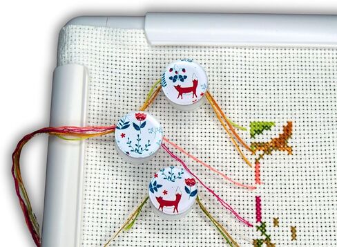 The set of 3 parking bobbins needle minders floss holders keeper Magnetic clips tightening floss Cross stitch parking bobbins fox embroidery frame scroll rod qsnap hoop Tension clips thread catcher in Saudi Arabia