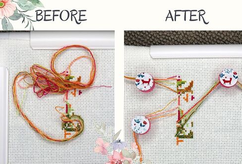 The set of 3 parking bobbins needle minders floss holders keeper Magnetic clips tightening floss Cross stitch parking bobbins fox embroidery frame scroll rod qsnap hoop Tension clips thread catcher in Saudi Arabia