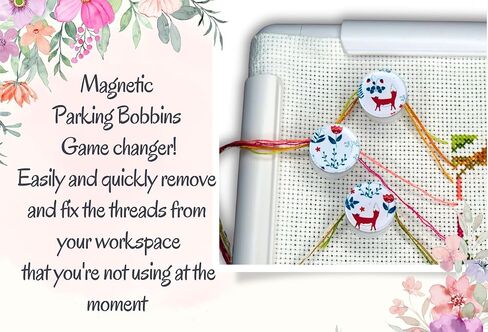 The set of 3 parking bobbins needle minders floss holders keeper Magnetic clips tightening floss Cross stitch parking bobbins fox embroidery frame scroll rod qsnap hoop Tension clips thread catcher in Saudi Arabia