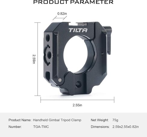 Tilta Handheld Gimbal Tripod Clamp | Compatible with DJI RS2 and RSC2, Extended Grip | Mount Accessories via Cold Shoe, NATO Rail, and Threads | TGA-TMC in Saudi Arabia