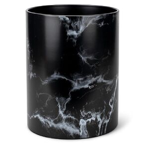 Round 9.5 x 8 Iron Metal Bathroom Trash Can Wastebasket Home Office Bedroom Fits 2.25 Gallon Trash Bag Liner, Floral