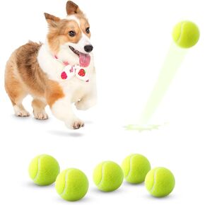 6 Pack Mini Tennis Balls for Pet Playing Fecth, 2 inch Dog Training Tennis Balls for Small Size Dogs, Interactive Dog Playing Balls Fits 2 inch Dog Ball Launchers…