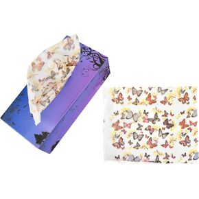 HOME-X Box of Novelty Tissues, Colorful Facial Tissue Box, 100-Count 3-Ply Tissues, Butterflies, 8 ½ " L x 4 ½ " W x 2 ¼ " H