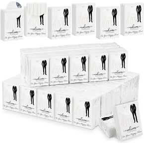 100 Packs Wedding Facial Tissues Packs for Guests Mini Tissues Travel Size Wedding Favors 4 Ply Happy Tears Tissue Packs Welcome to Our Wedding for Hotel Ceremony