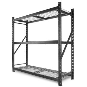 WEN Three-Tier Industrial Steel Storage Rack with Adjustable Shelving and 6000-Pound Capacity (RK7724-3)