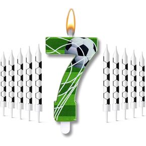 Photect 11 Pcs Soccer Birthday Candles Number 5-9 Candle Cake Topper Decor Soccer Themed Birthday Cake Decorations for Boys Girls Kids Party Supplies Decor (Number 8) (Number 8)
