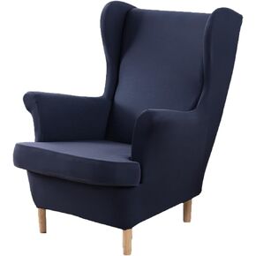 Wingback Chair Slipcovers 2 Pieces Stretch Spandex Sofa Armchair Cover with Elastic Bottom for Living Room Bedroom