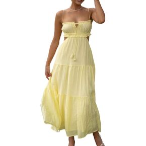 Women Sexy Spaghetti Strap Low Cut Dress Y2k Bodycon Long Dress Sleeveless Backless Maxi Dress Going Out Dress Party Clubwear in Kuwait