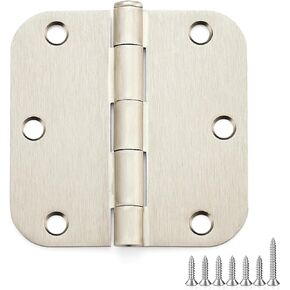 Ravinte 18 Pack Matte Black Door Hinges 3.5"x 3.5" Door Hardware Controls Rounded 5/8" Radius Corners Interior Door Hinges, Steel Bifold Residential Standard Black Hinges 3.5" for Interior Doors