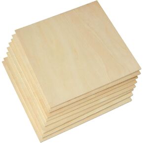 8 Pack 11.8 x 11.8 Inch Basswood Sheets 1/4 Inch Thick Square Plywood Sheets Unfinished Wood Sheets for Crafts DIY Project Mini House Building Architectural Model Making Wood Burning Laser Project