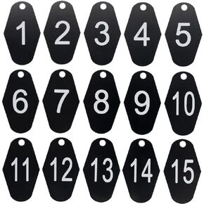 StayMax ABS Plastic Motel Hotel Room Number Tag (1-25, Black)
