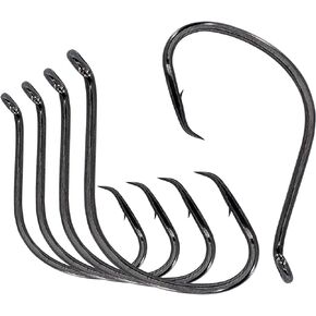 BLUEWING Octopus Circle Hooks Saltwater Freshwater 1/0, 2/0, 3/0, 4/0, 10pcs Bent Eye Offset Wide Gap High Carbon Steel Fishing Hooks Extra Sharp Fish Hooks