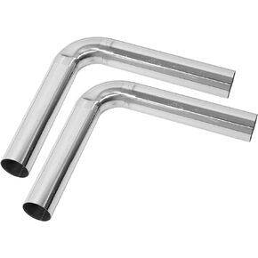 X AUTOHAUX 2 Pcs 90 Degree Bend 2.25" OD Car DIY Custom Mandrel Exhaust Pipe 2.25 Inch Tube Pipe 12.99 Inch End to End T304 Stainless Steel Universal Fit