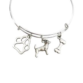 Chihuahua Jewelry for Women, Dog Mom gifts Bracelet paw print bone
