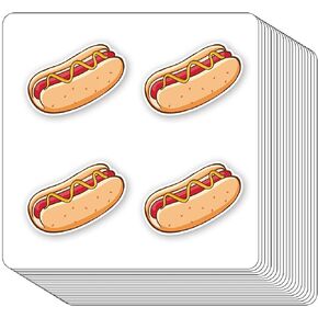 Hot Dog Stickers 1in for Scrapbooking, Arts, Craft, Kids DIY, Calendars Journals 80-Pack