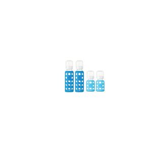 Lifefactory BPA-Free Glass Baby Bottles w/ Silicone Sleeves - 4 Pack (9 oz+ 4oz Sky & Ocean)