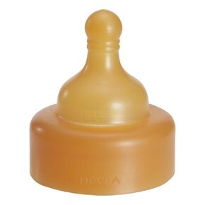 HEVEA Wide Neck Baby Bottle Nipple - Slow Flow Glass Bottle Nipple for Newborn Babies - Single-Pack - 100% Natural Rubber 0+ Months
