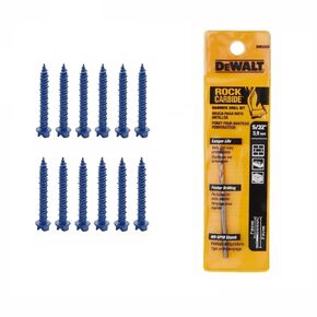 12PCS Hex Head Concrete Screw 3/16 x 1-1/4" Anchor, for Anchoring to Masonry, Block or Brick Bundle with DEWALT DW5209 Drill Bit Premium Percussion Carbide Bit, 5/32-Inch by 3-Inch