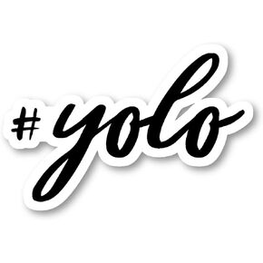 ملصقات اقتباسات تحفيزية من Hashtag Yolo - ملصقات الكمبيوتر المحمول - ملصق من الفينيل - الكمبيوتر المحمول، الهاتف، الكمبيوتر اللوحي من الفينيل S214759 (4 بوصات)