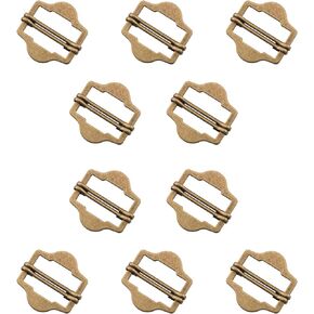 10PCS Suit Vest Metal Adjustable Slider Buckle Inner Diameter 2.5cm Antique Bronze Color Three Level Waistcoat Suspender Button Used for Roller Buckle Belt Vest Apron Accessories
