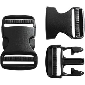 5 Pack 1.5" Side Release Buckle Clip for Nylon Webbing Straps, Tri-Glide Dual Adjustable Plastic Quick Release Clasp Buckles, No Sew Replacement for Backpack, Luggage Bags, Fanny Packs, Pet Dog Collar