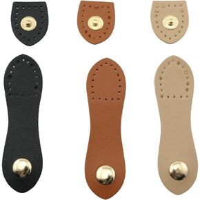 LQ Industrial 6PCS Shoulder Strap Attachment Leather Buckle Accessories Wallet Buckle Fastener DIY Bag Leather Snap Buckle for Purse Outerwear Jacket and Laptop