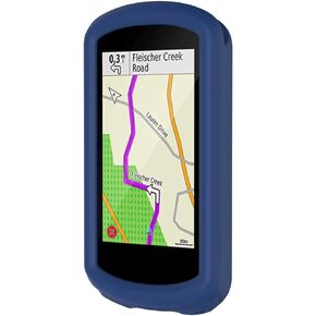 غطاء حافظة Garmin Edge 1030 - غطاء حماية من السيليكون MOTONG لجهاز Garmin Edge 1030 (سيليكون أزرق داكن)