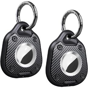 Black Air Tag,Portable Air Tag,Airtag Holder,Waterproof Airtag Case,Pet Tracking Air Tag,Carbon AirTag,Hard TPU Full Body Protective Tracker Case for Keys,Luggage,Backpack,pet Collars (2 Pack Black)
