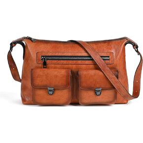 Genuine Leather Crossbody Bags for Women,Vintage Cross Body Bag Hobo Handbag Travel Work Shoulder Bag