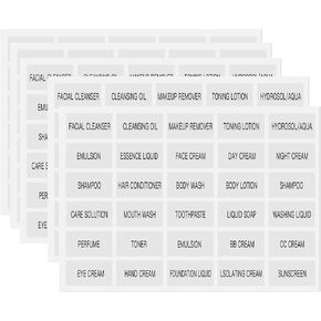 150 PCS Clear Bathroom and Beauty Organization Labels,Waterproof Refillable Bottle Label Stickers,Toiletry Labels for Travel Size Bottles,Shampoo Conditioner Lotion Cream Cosmetic Labels