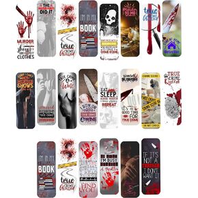True Crime Bookmark Set. 10 Double Sided Bookmarks with Crime Themes. Dark Murder and Crime Bookmarks. Great Bookmarks for Crime Drama Lovers.