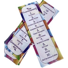 (25 Count) The Ten Commandments Bookmarks for Kids - Religious Bookmarks - Christian Gifts - Inspirational Church Supplies