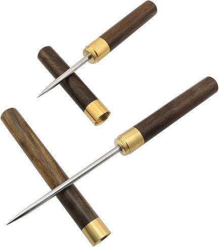 2pcs Stainless Steel Ice Picks with Wooden Handle and Safety Cover Kitchen Tool Bartender Tool Bar Accessories (9" + 6.7") in Saudi Arabia
