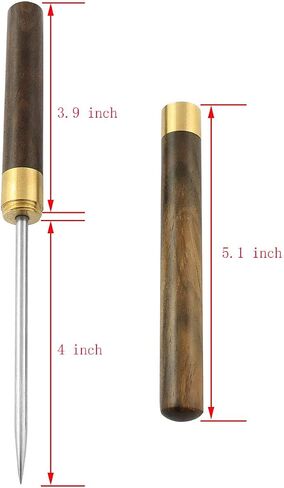 2pcs Stainless Steel Ice Picks with Wooden Handle and Safety Cover Kitchen Tool Bartender Tool Bar Accessories (9" + 6.7") in Saudi Arabia
