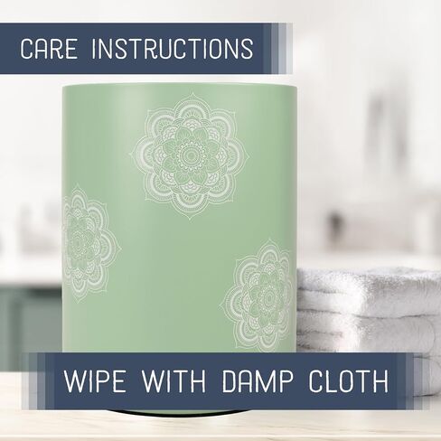 Round 9.5 x 8 Iron Metal Bathroom Trash Can Wastebasket Home Office Bedroom Fits 2.25 Gallon Trash Bag Liner, Floral in Saudi Arabia