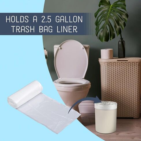 Round 9.5 x 8 Iron Metal Bathroom Trash Can Wastebasket Home Office Bedroom Fits 2.25 Gallon Trash Bag Liner, Floral in Saudi Arabia