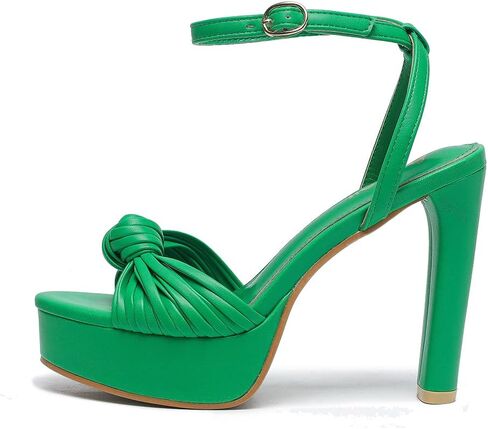 Amoji Women's 4 Inch Platform Heels With Ankle Strap - Chunky Dressy Sandals for Women FZ319 in Saudi Arabia