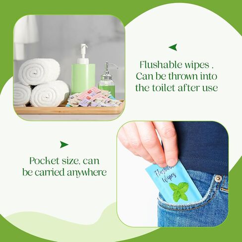 Timgle 100 Count Flushable Wipes Individually Wrapped Wipes Bulk Individual Hand Wipes Pocket Size Travel Wipes Flushable Butt Wipes for Women Men Family Travel Friendly Alcohol Free(Coconut) in Saudi Arabia