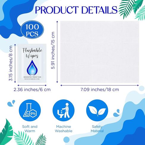 Timgle 100 Count Flushable Wipes Individually Wrapped Wipes Bulk Individual Hand Wipes Pocket Size Travel Wipes Flushable Butt Wipes for Women Men Family Travel Friendly Alcohol Free(Coconut) in Saudi Arabia