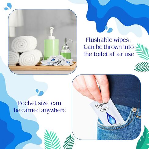 Timgle 100 Count Flushable Wipes Individually Wrapped Wipes Bulk Individual Hand Wipes Pocket Size Travel Wipes Flushable Butt Wipes for Women Men Family Travel Friendly Alcohol Free(Coconut) in Saudi Arabia