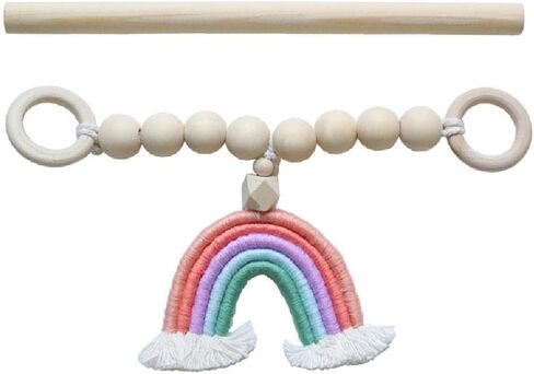 Rainbow Tassel Wooden Beads Curtain Tieback Bohemian Handmade Curtain Rope Tie Curtain Holders for Wall Black in Saudi Arabia